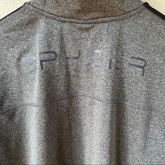 Spyder Active Men's 1/4 Zip Fleece Pullover Base Layer Medium Heather Grey - Picture 7 of 10